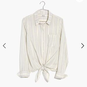 Madewell striped tie-front shirt